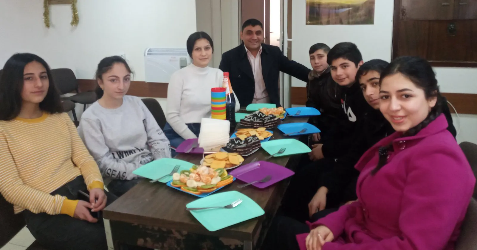 Irina (right) With The Other Members Of The Pp Youth Group She Attends.